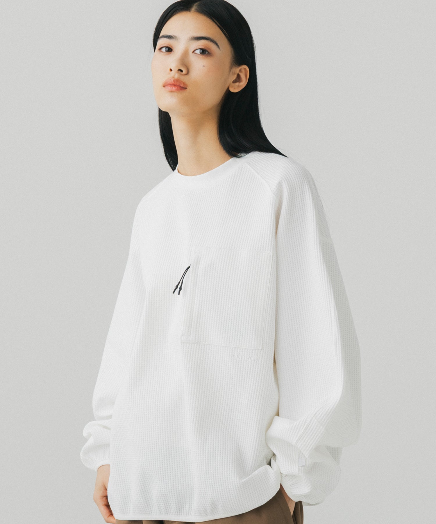 WAFFLE SCULPTED LONG SLEEVE TEE / ワッフルスカルプテッド ロングスリーブTシャツ