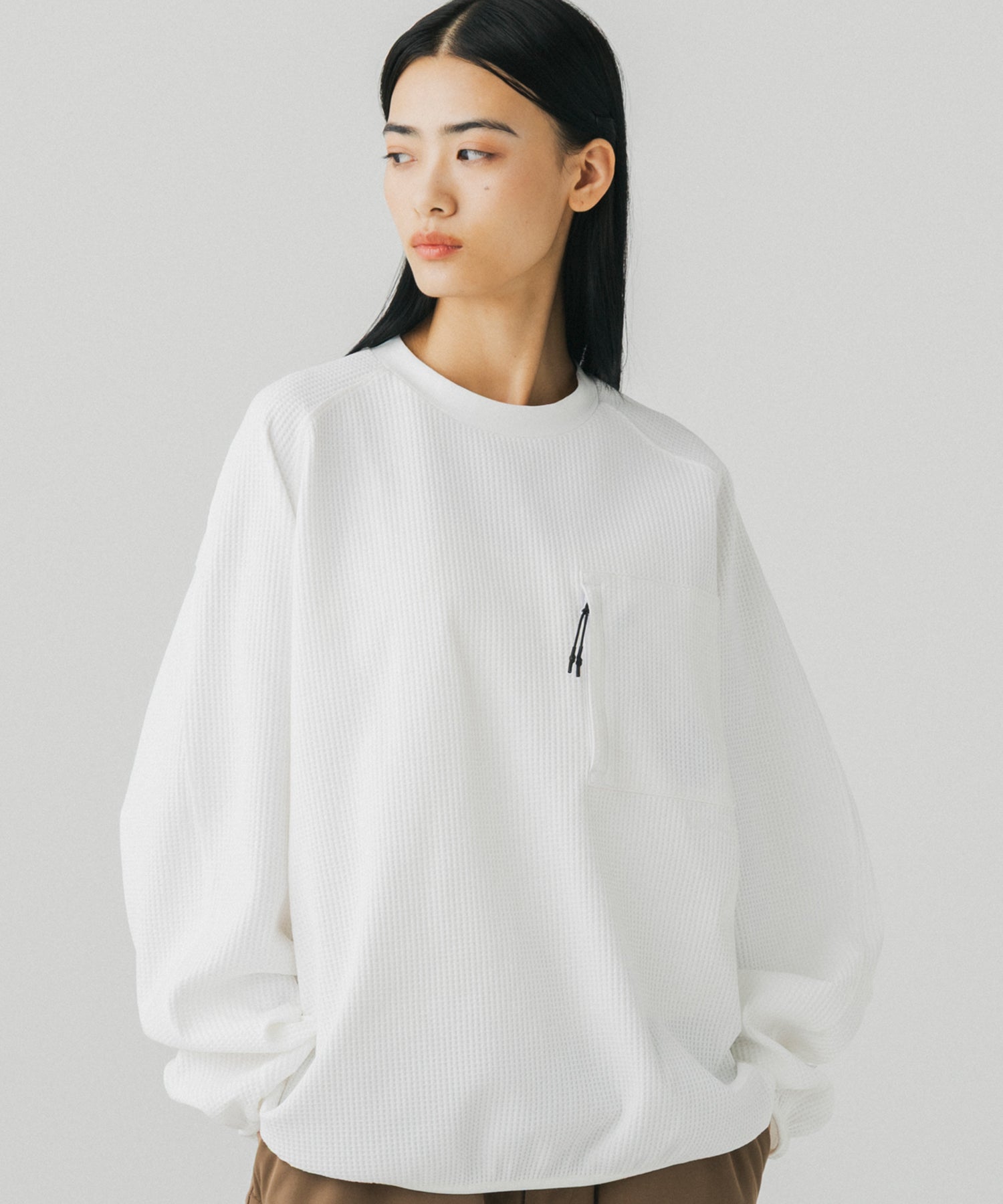 WAFFLE SCULPTED LONG SLEEVE TEE / ワッフルスカルプテッド ロングスリーブTシャツ