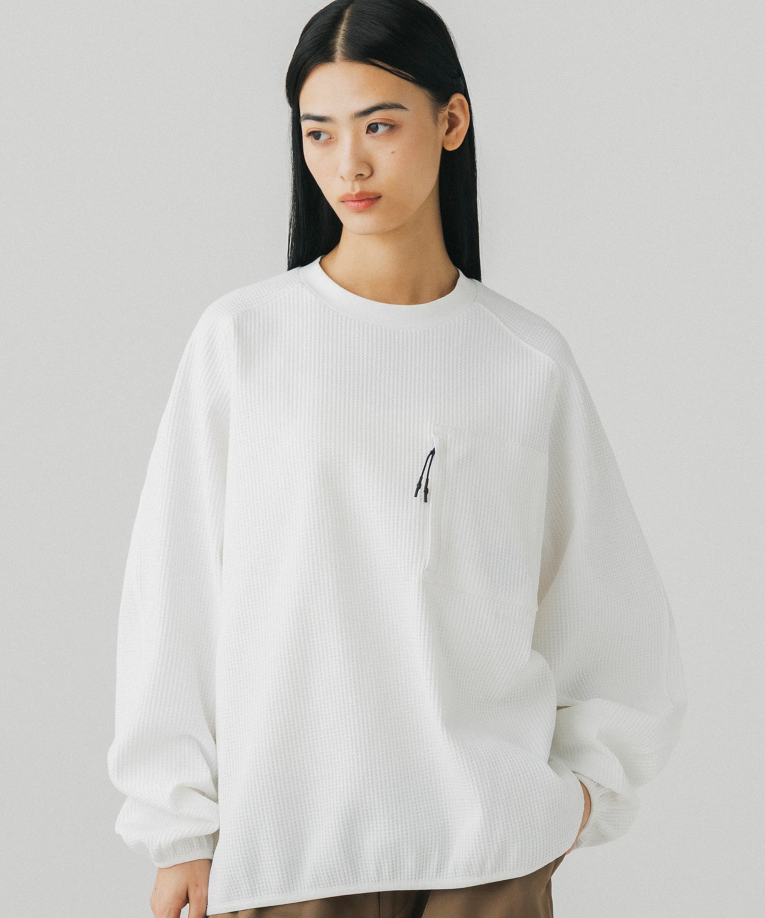 WAFFLE SCULPTED LONG SLEEVE TEE / ワッフルスカルプテッド ロングスリーブTシャツ
