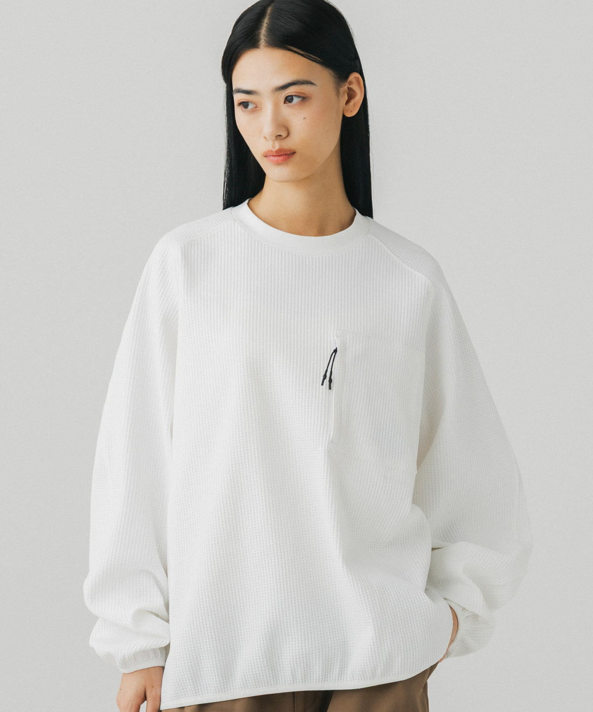 WAFFLE SCULPTED LONG SLEEVE TEE / ワッフルスカルプテッド ロングスリーブTシャツ
